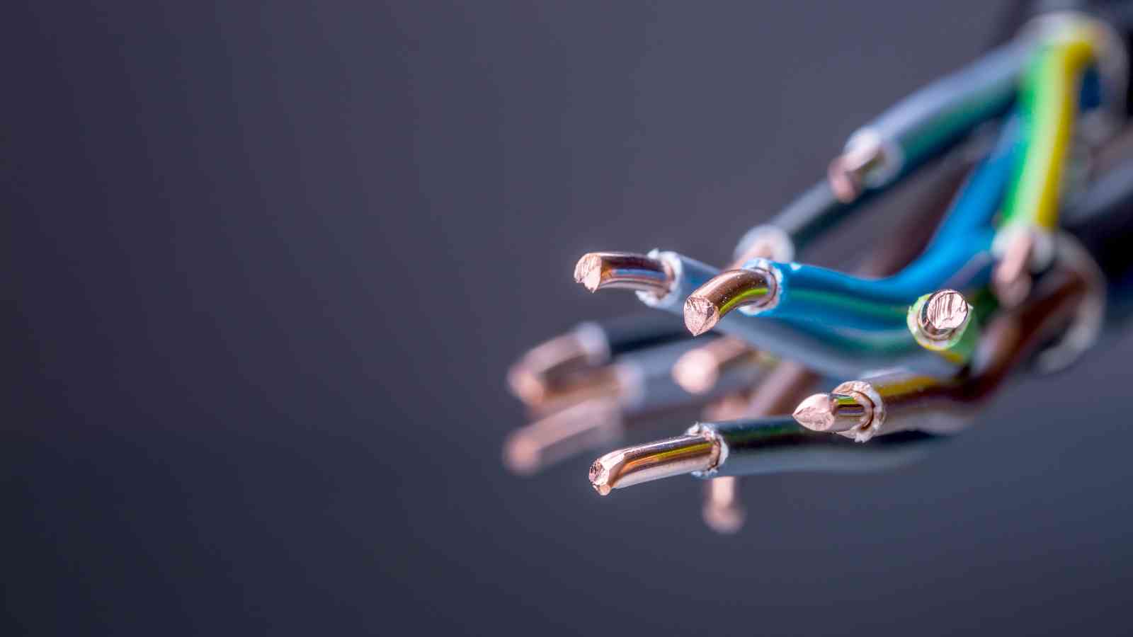 Prepared copper conductors ready for professional termination